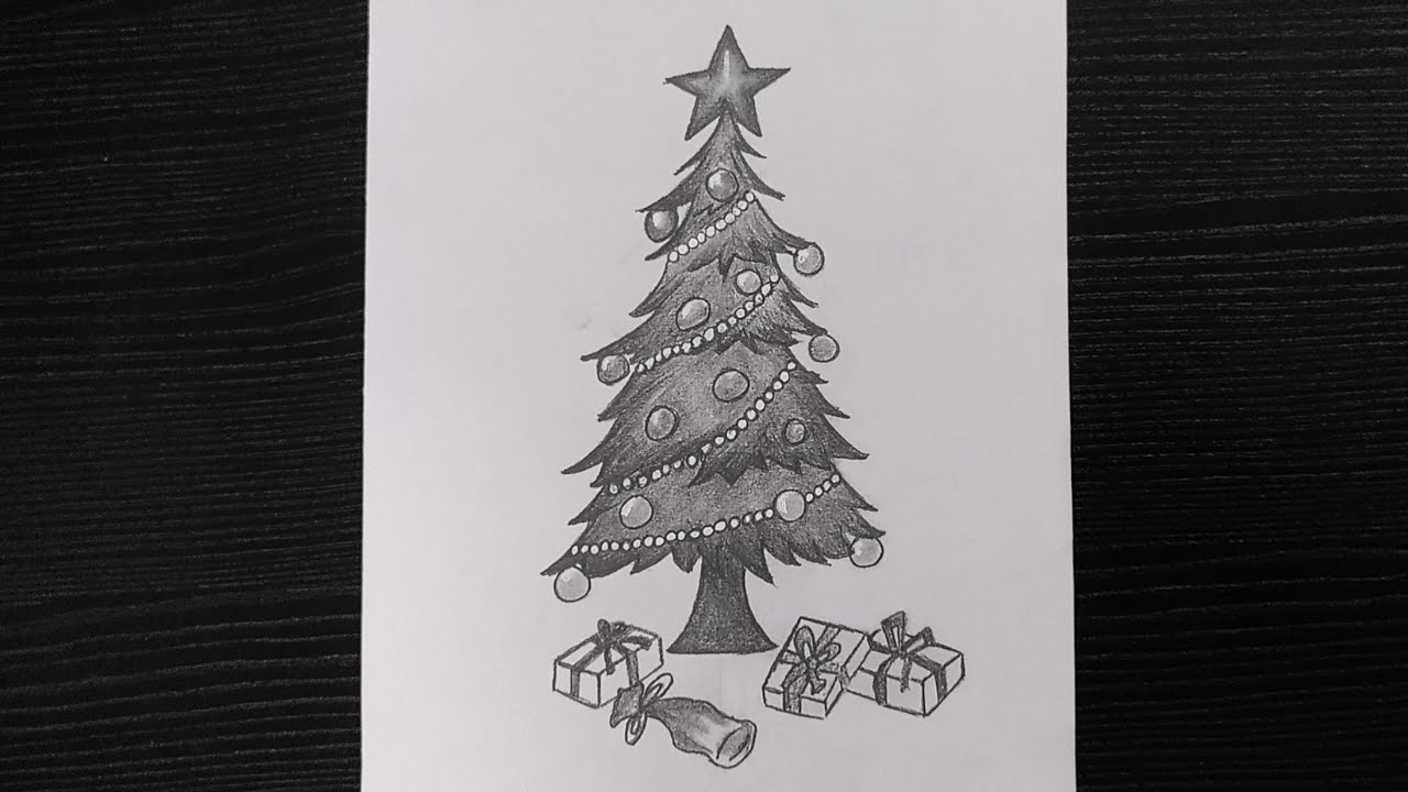 How To Make Christmas Tree Drawing || Christmas Drawing Ideas || Pencil Drawing For Kids