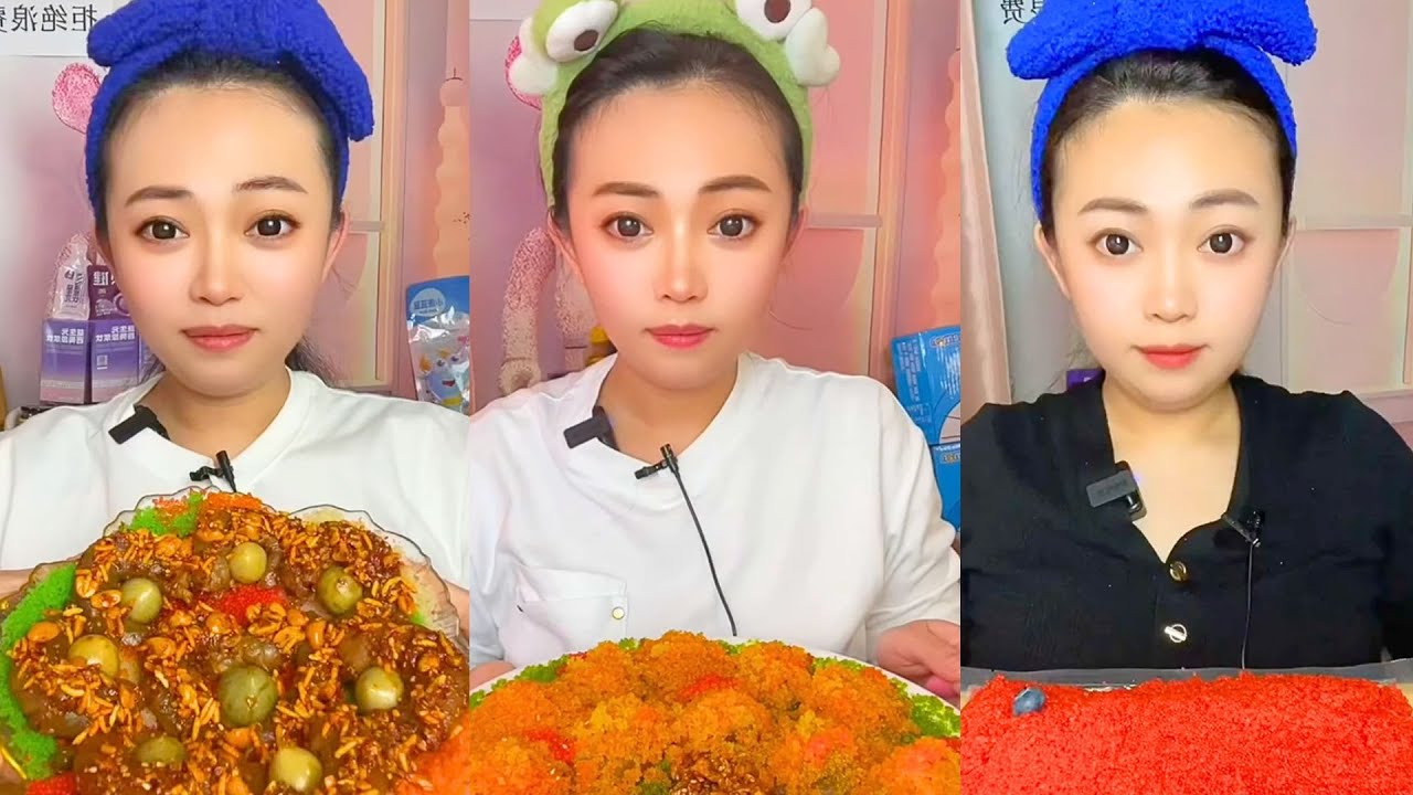 Extreme Colorful Snack ASMR Mukbang | Spicy Crunchy Egg Mix & Chinese Eating Sounds #343