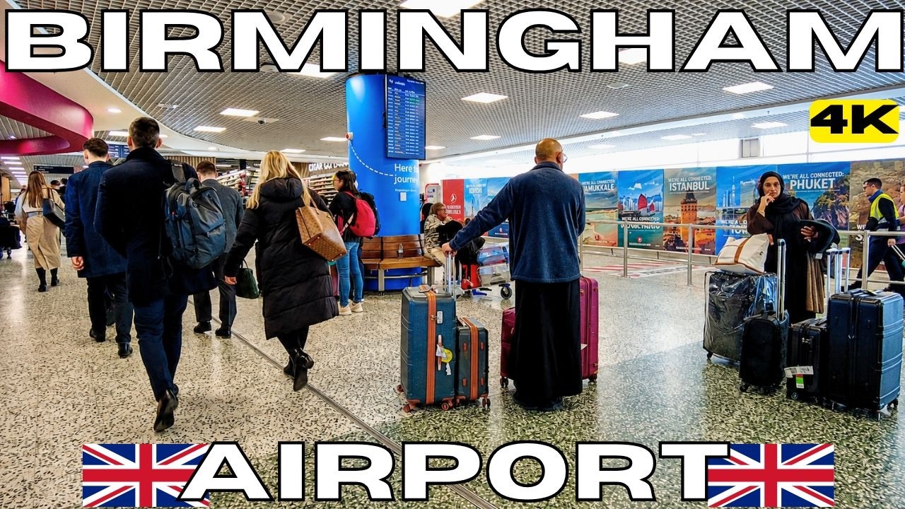 England BIRMINGHAM International Airport BHX Full Walk Tour United Kingdom UK 4K