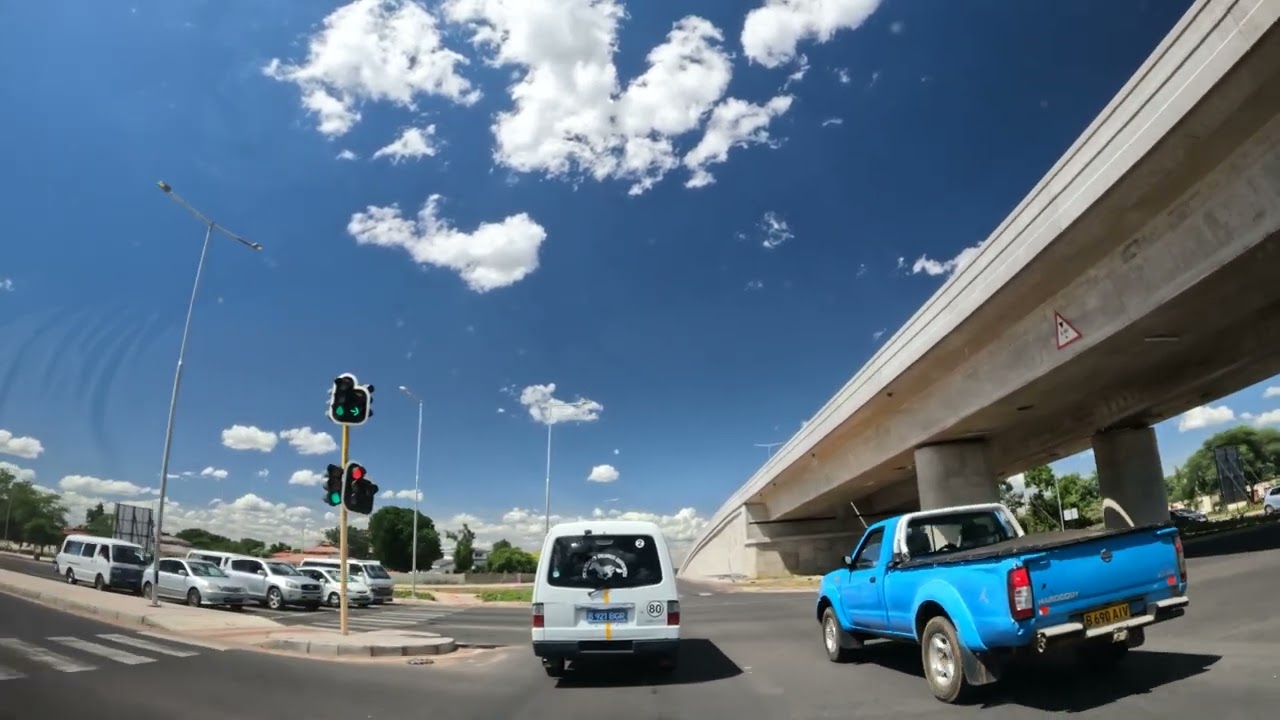Gaborone - Driving on the A1 motorway - Botswana