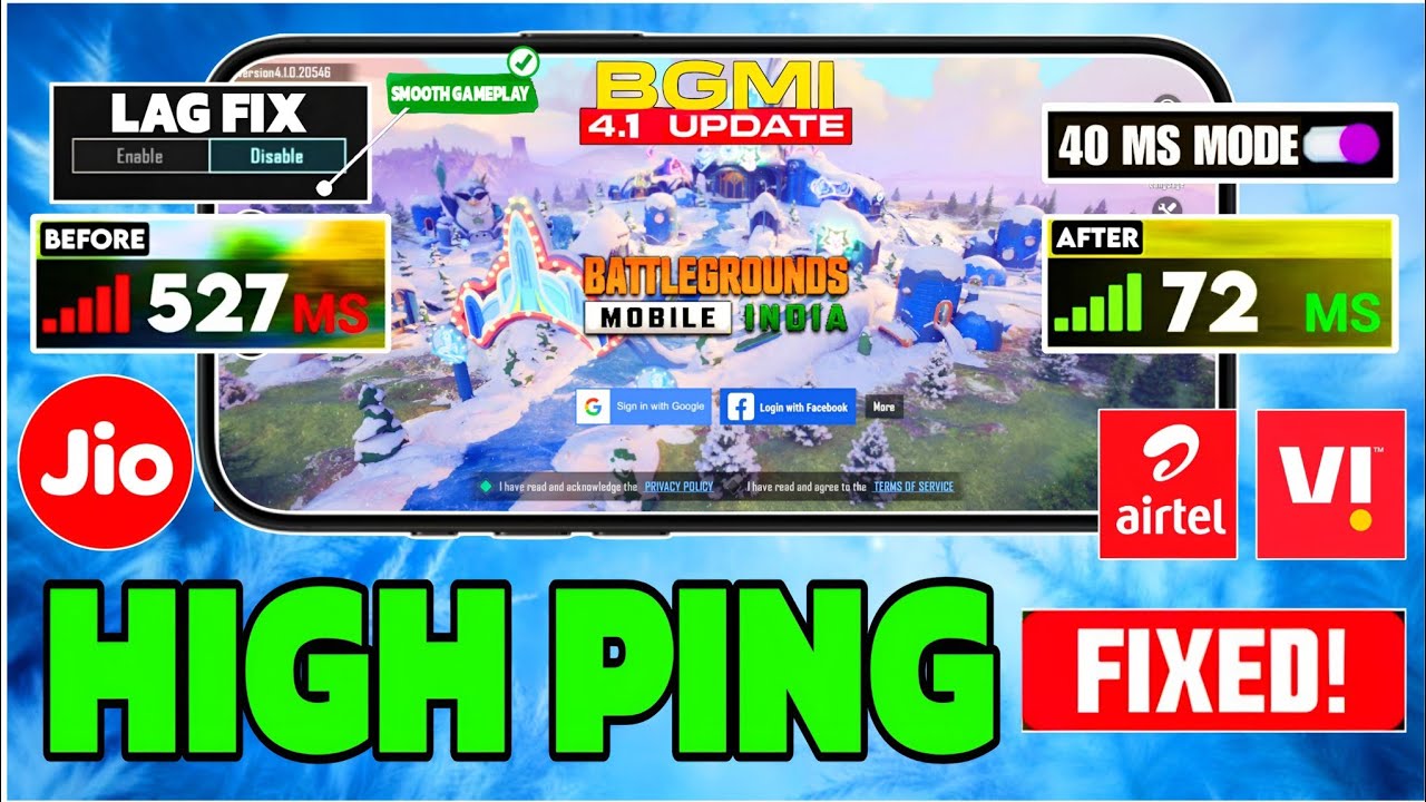 4.1 UPDATE🔥NO HIGH PING 20 MS SETTING😱| GET ONLY 20 MS PING BGMI 4.1| 100% HIGH PING PROBLEM FIX