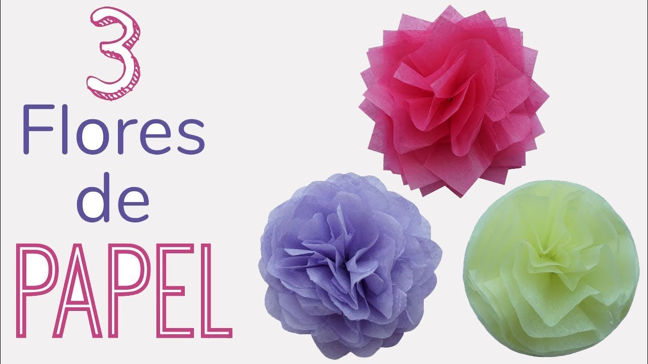 ✅ 3 FLORES de PAPEL de SEDA (Fácil)
