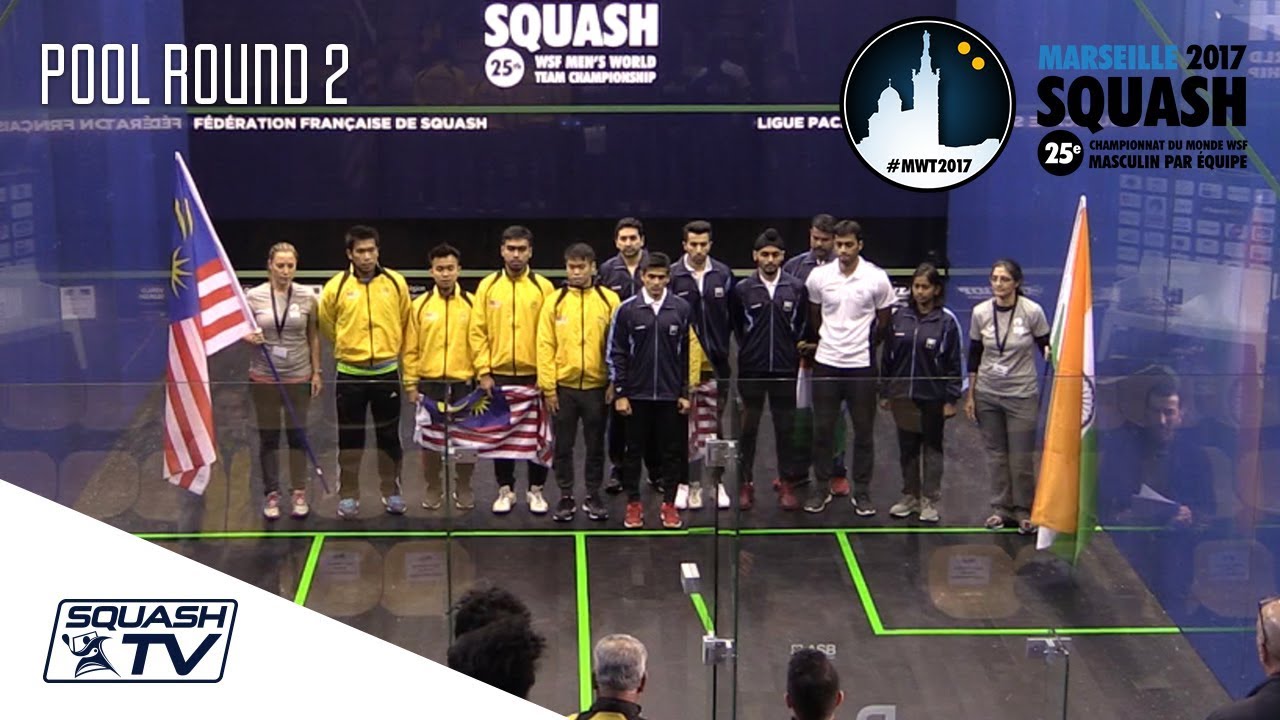 Squash: India v Malaysia - Men's World Team Champs 2017 - Pool Rd 2