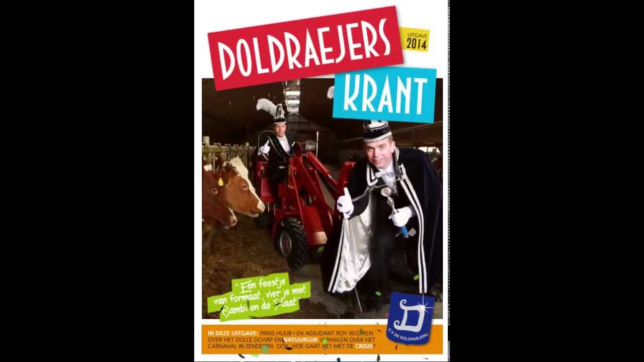 Voorkant Doldraejerskrant 2014 - Prins Huub I & Adjudant Roy