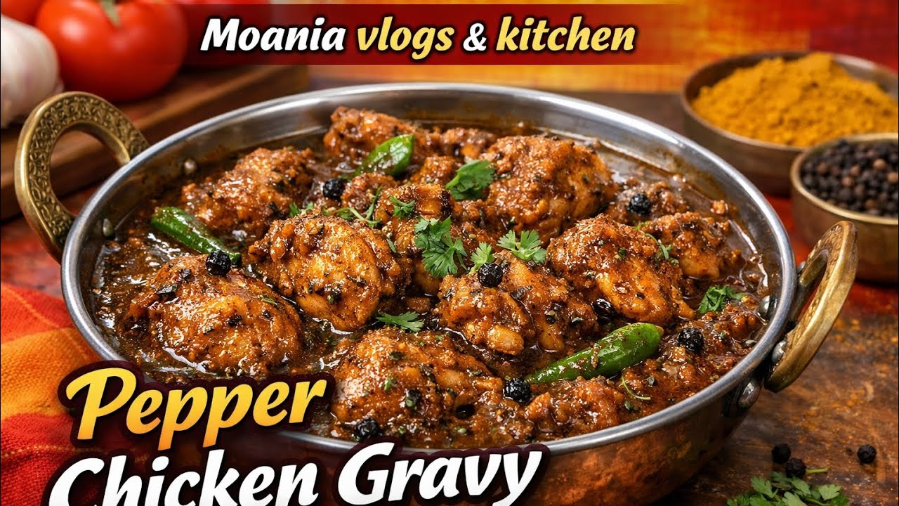 Pepper chicken gravy recipe in Tamil. சுவையான  மிளகு சிக்கன் கிரேவி செய்முறை. 