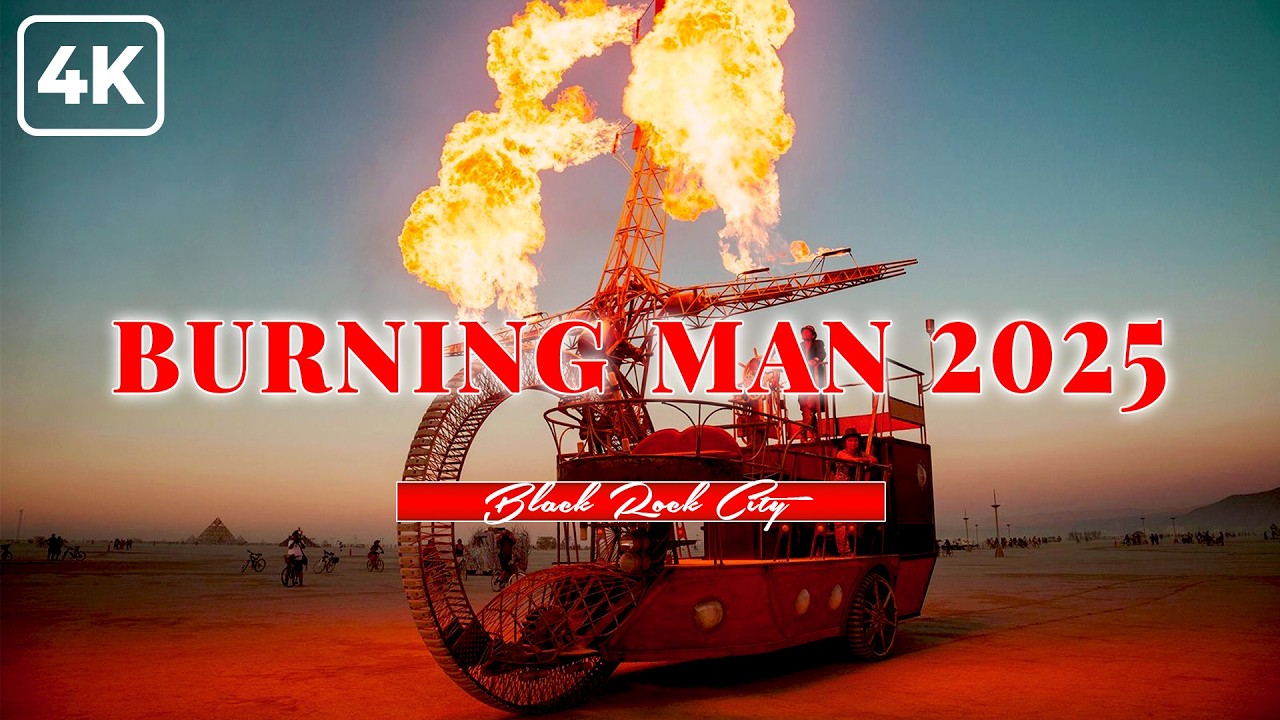 BURNING MAN 2025 4K | Playa Sunset, Art Installations, Art Cars, The Man, Temple, Night on the Playa