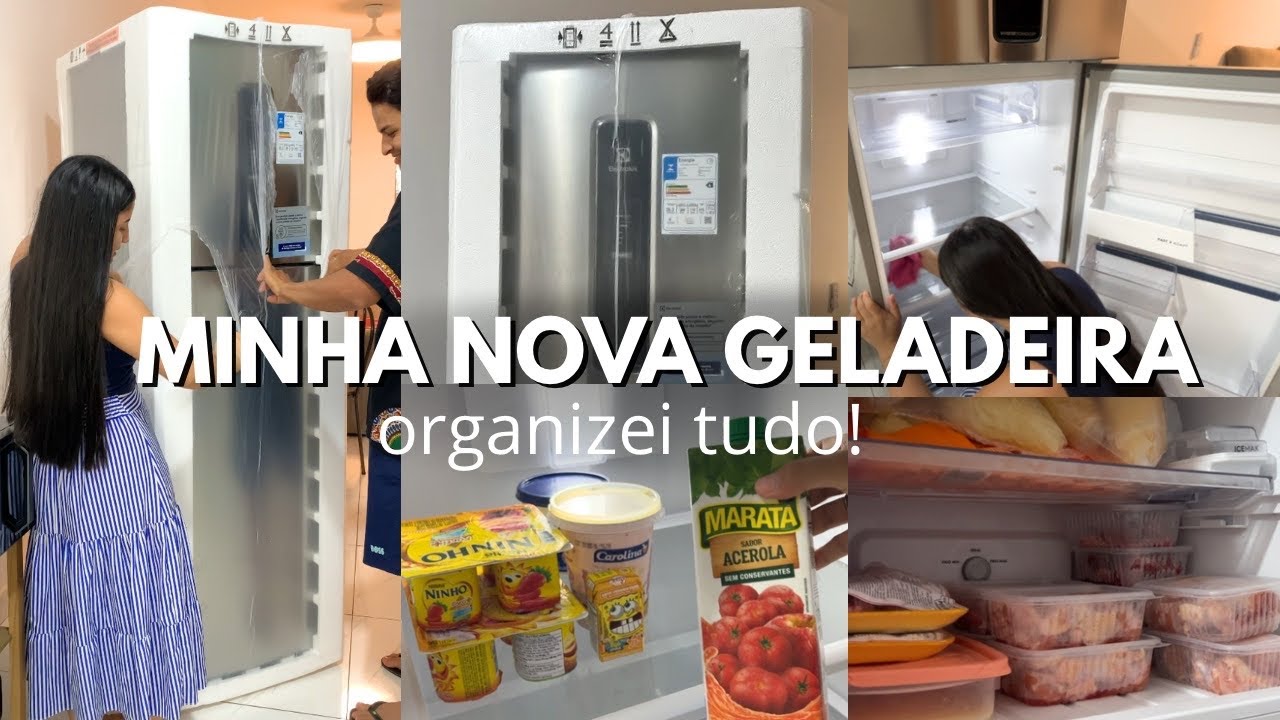 MINHA GELADEIRA NOVA CHEGOU! Organizei tudo + Electrolux frost free 415L🥹💖