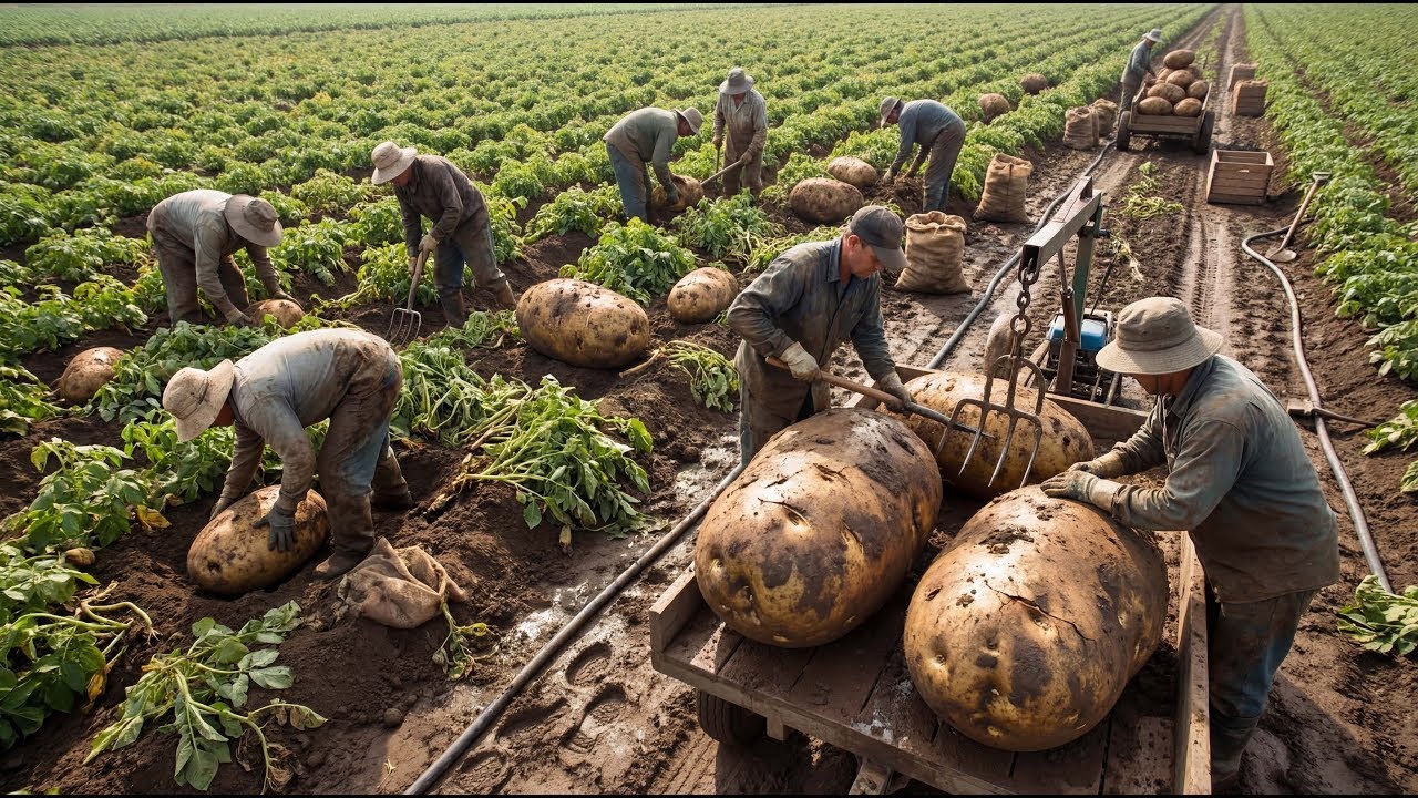 Cómo cultivar y cosechar patatas en la granja más grande del mundo desde la semilla hasta el product
