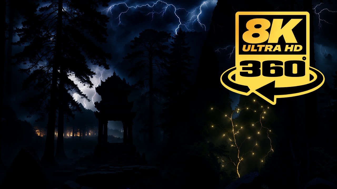 Man Builds MYSTICAL 8K 360° Forest Temple Beneath a Thunderstorm
