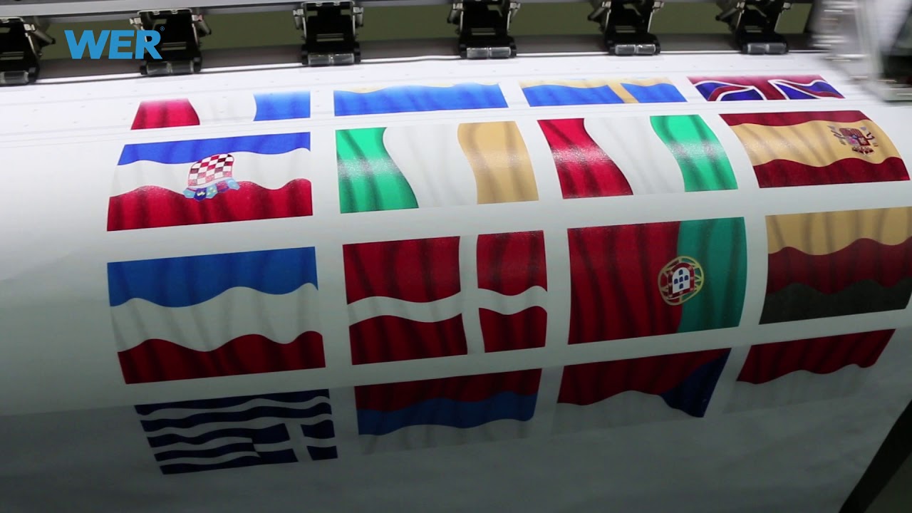 eco solvent printer review video 1.6m 5ft WER ES160 for printing banner cloth/flag