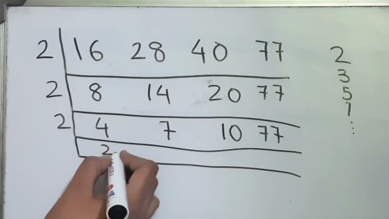 Find LEAST COMMON MULTIPLE L.C.M. of 16 28 40 77 by DIVISION METHOD @Maths Tube Learning
