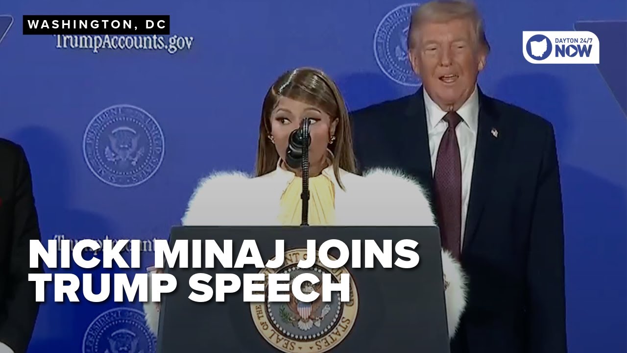 Rapper Nicki Minaj joins President Trump in speech promoting 'Trump Accounts'