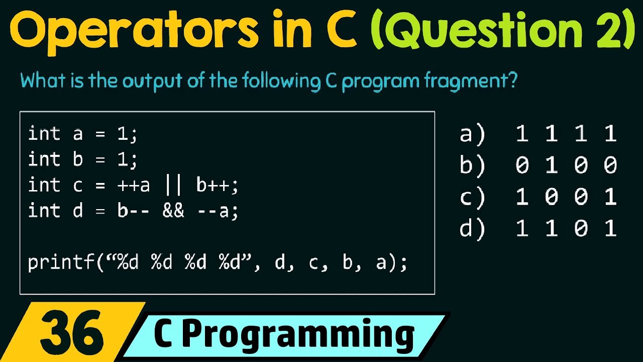 Operators in C (Solved Problem 2)