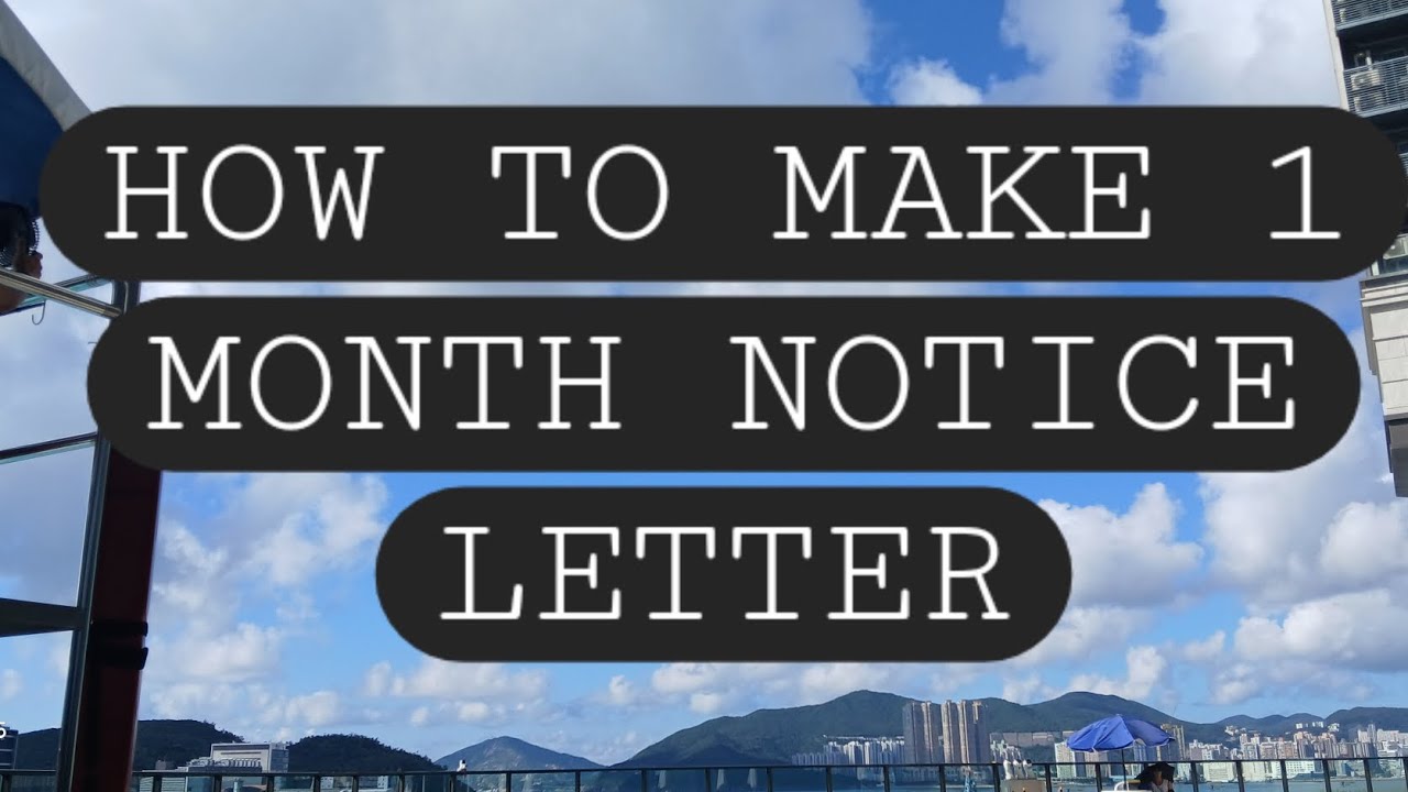 HOW TO MAKE 1 MONTH NOTICE LETTER FOR BREAK CONTRACT 