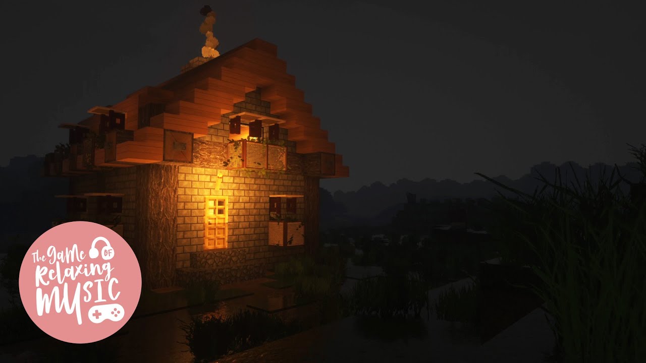 Relaxing Music with Minecraft Ambience #22, Relaxing Rain, Anxiety Calming, Stress Relief Music