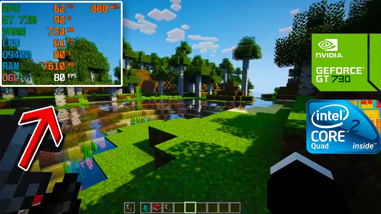 MINECRAFT 1.19 GT 730 2GB GDDR5 + CORE 2 QUAD Q9400 (WITH SHADERS)