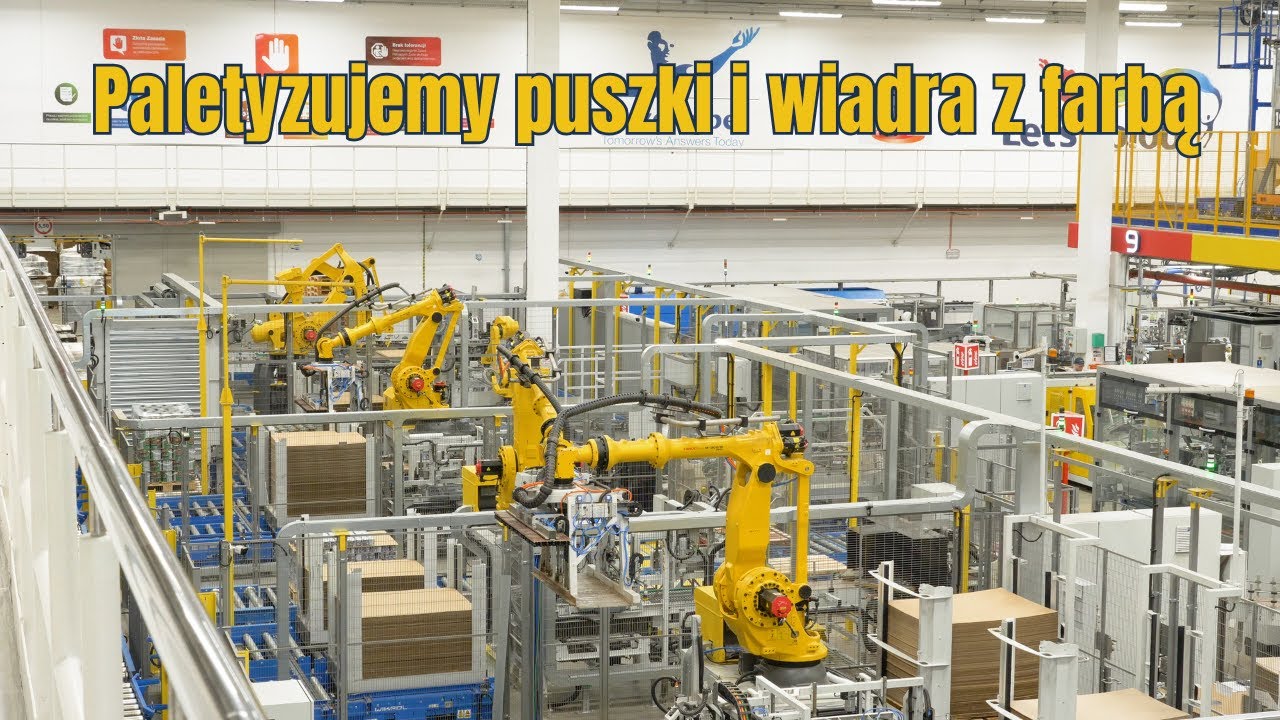 Linia paletyzacji puszek z farbą