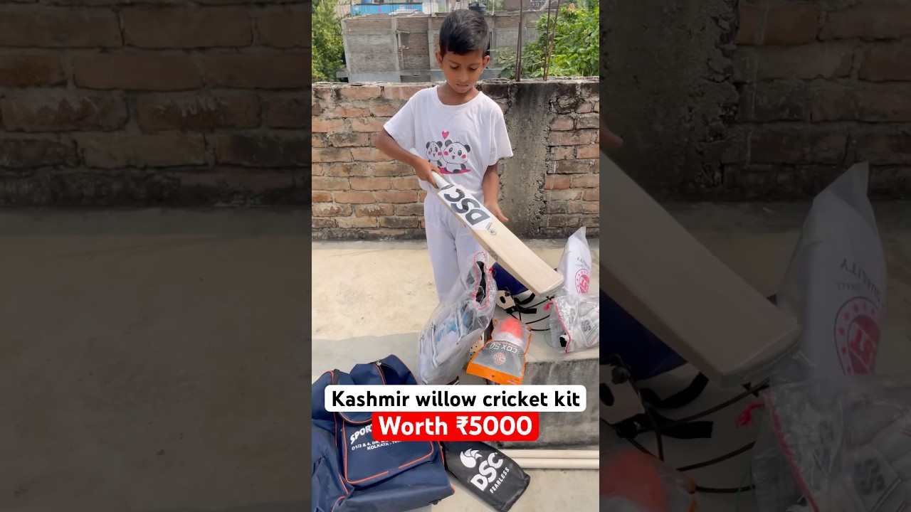 Best Kashmri willow Affordable cricket kit under 5k five thousand. #cricket #shorts #unboxing #viral