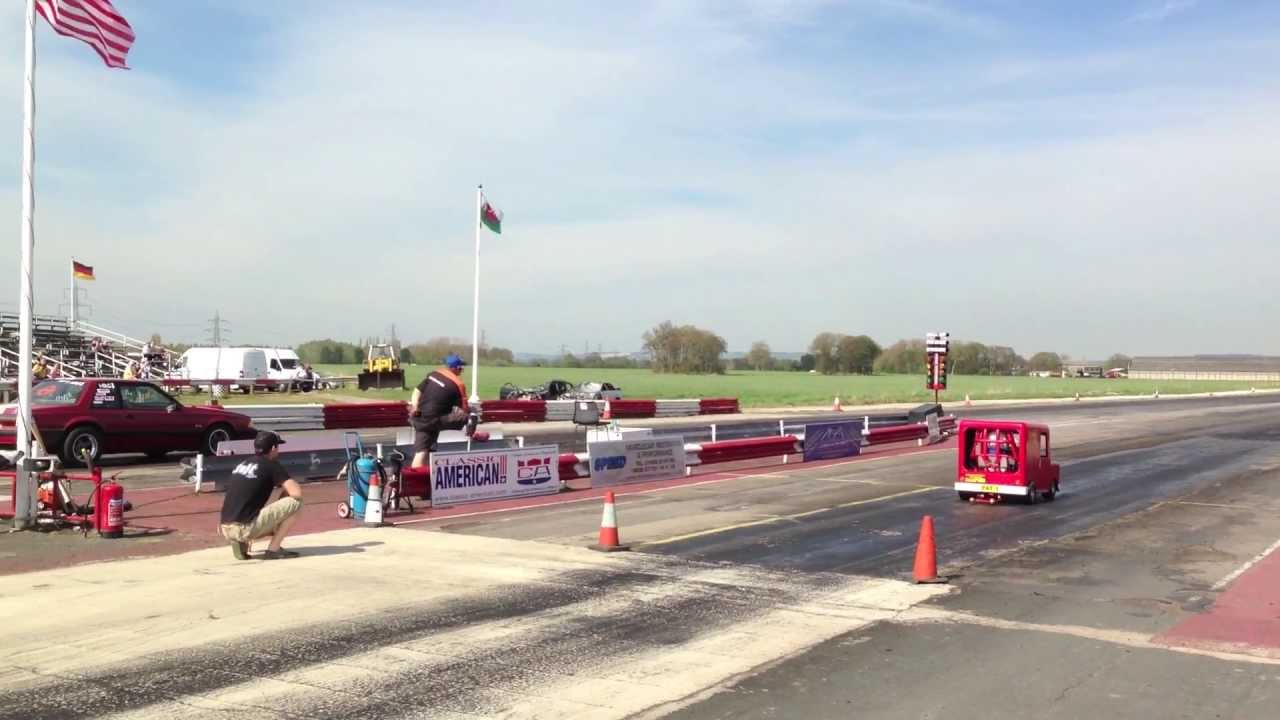Worlds Fastest Postman Pat Van VS Ford Mustang (Fox Body) Drag Race @ York Raceway