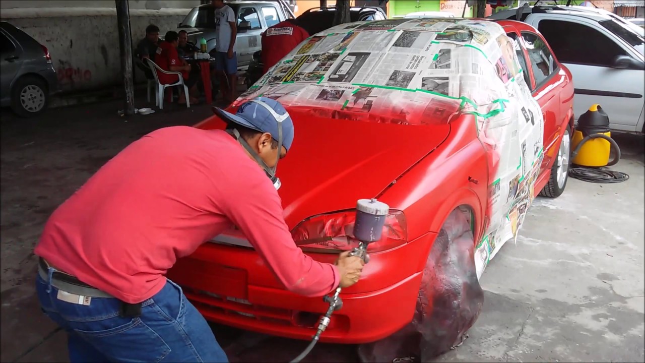 pintura automotiva astra vermelho