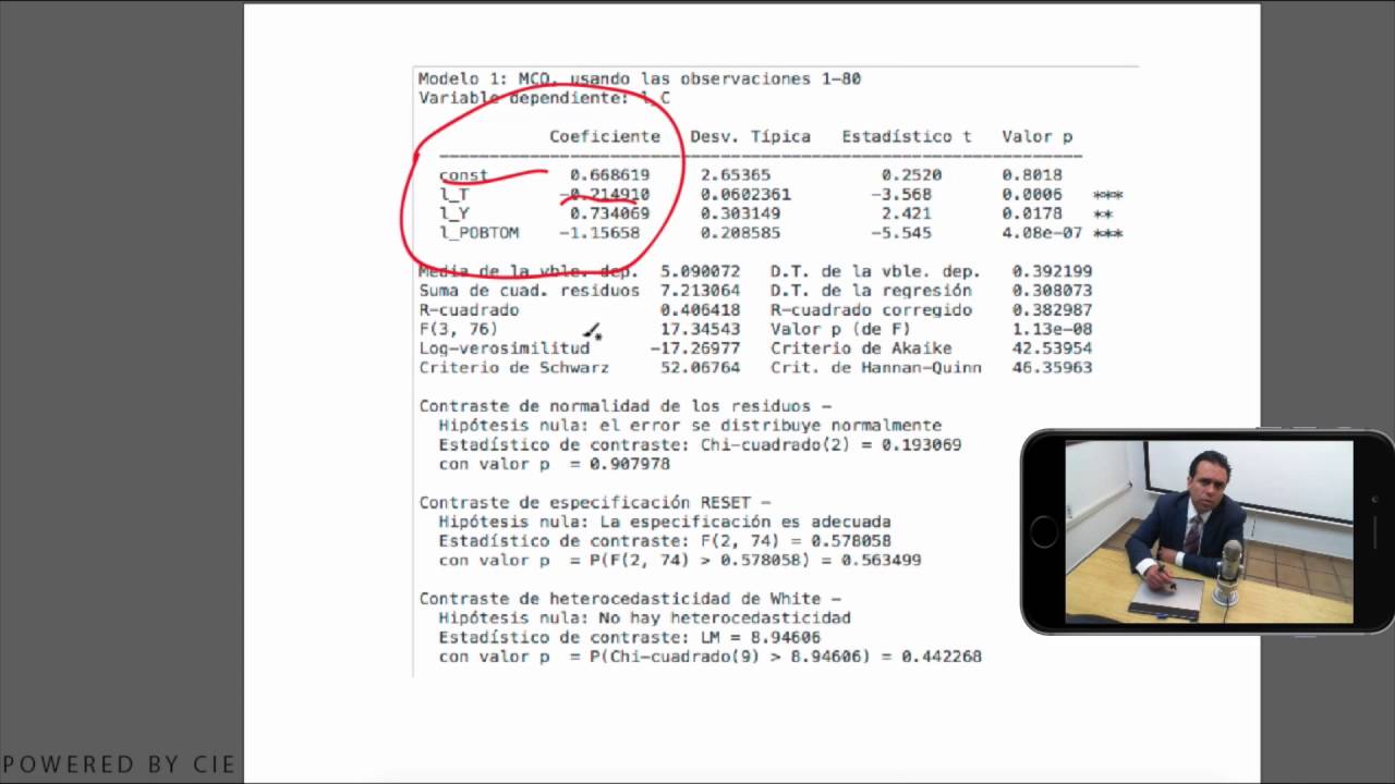 Econometría en Gretl - Regresión Múltiple y sus pruebas