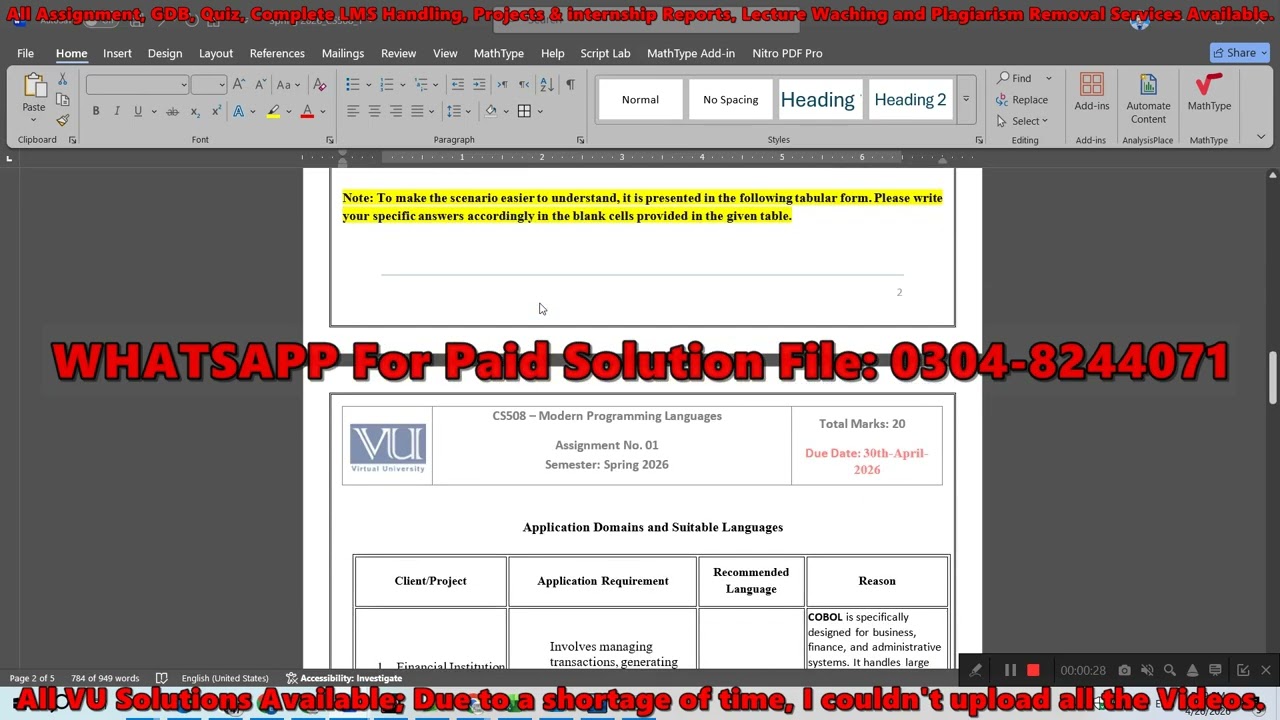 CS508 Assignment 1 Solution Spring 2026, CS508 Assignment 1 Solution 2026