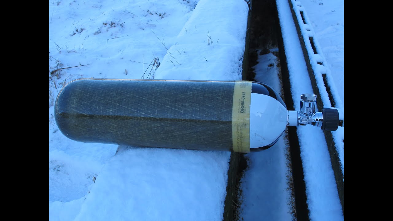 Shooting on scuba tank