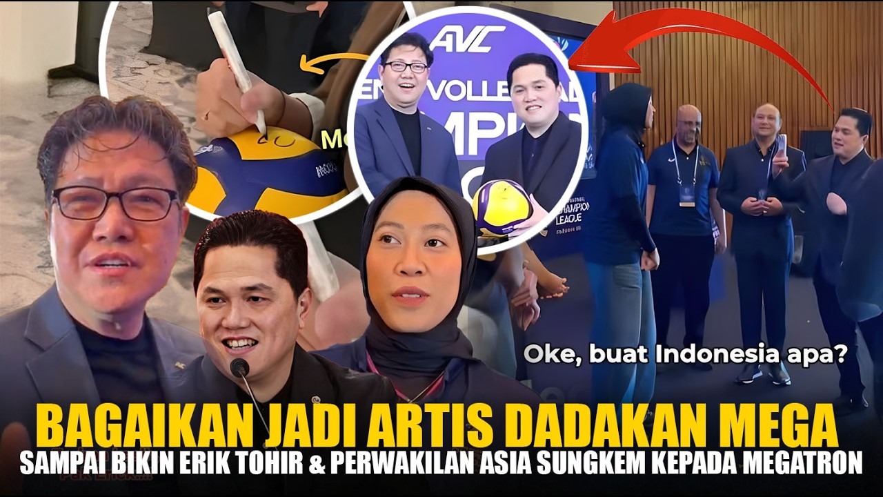 Rebutan Minta TTD, Mega Bikin Erik Tohir Sungkem & Perwakilan Asia Takjub Bak Artis Saat Drawing AVC