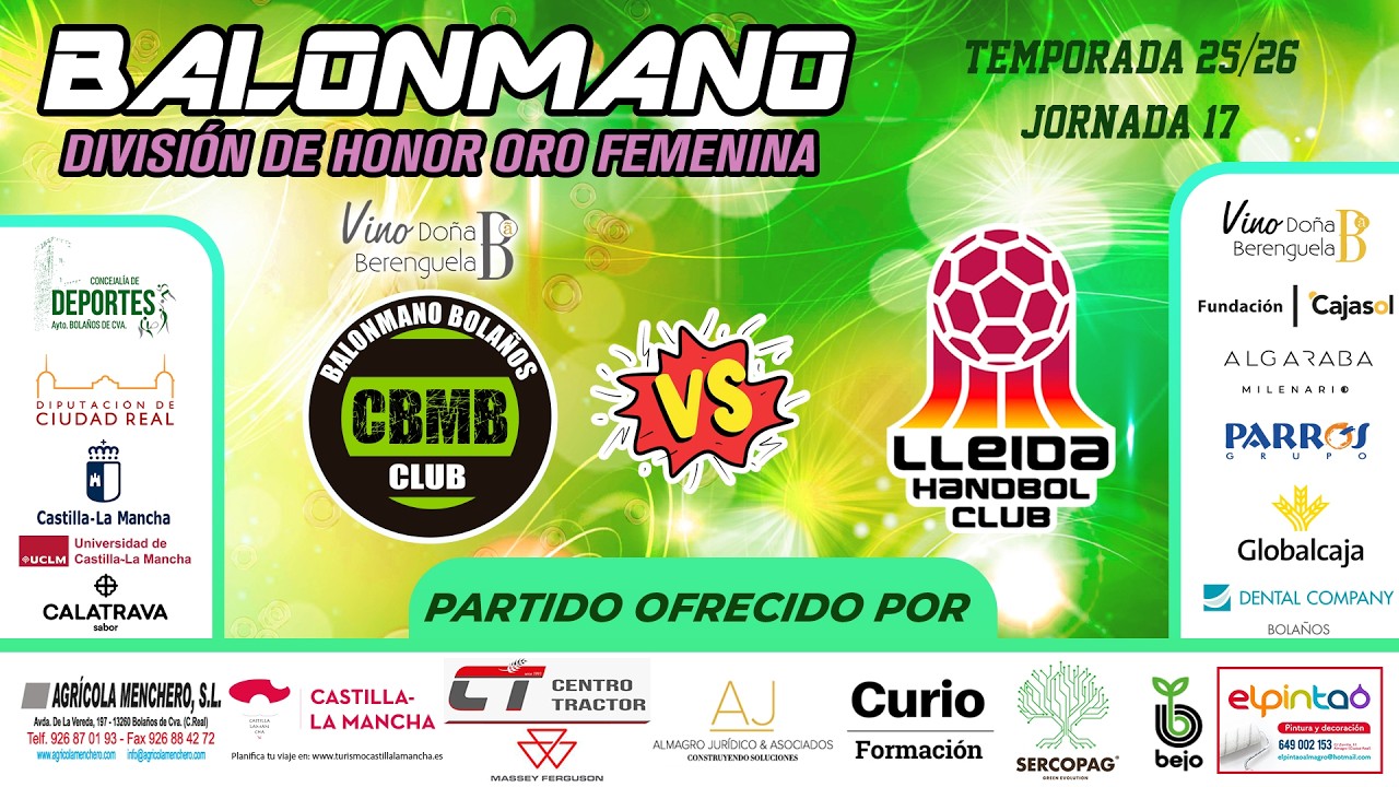 VINO DOÑA BERENGUELA BM. BOLAÑOS-LLEIDA HANDBOL CLUB (Div Honor oro Femenina J17 2025-26)