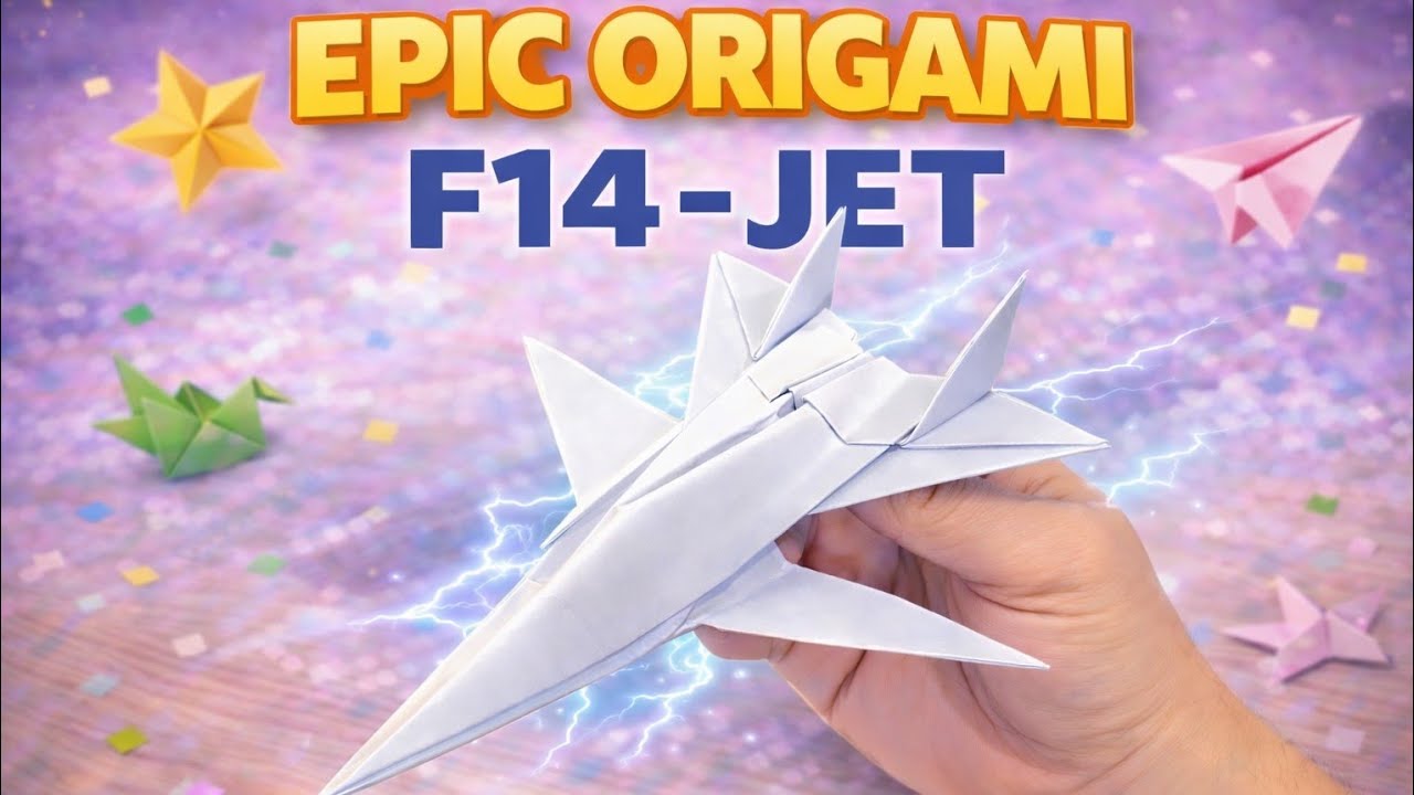 Epic Origami F14 Jet ✈️ Folded From A4 Paper | Easy Fighter Plane Tutorial