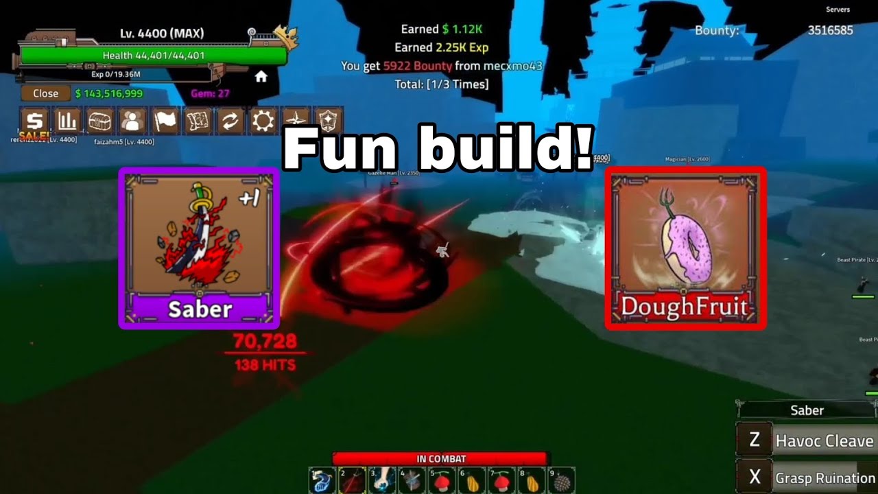 Dough v2 + Saber v2|King Legacy