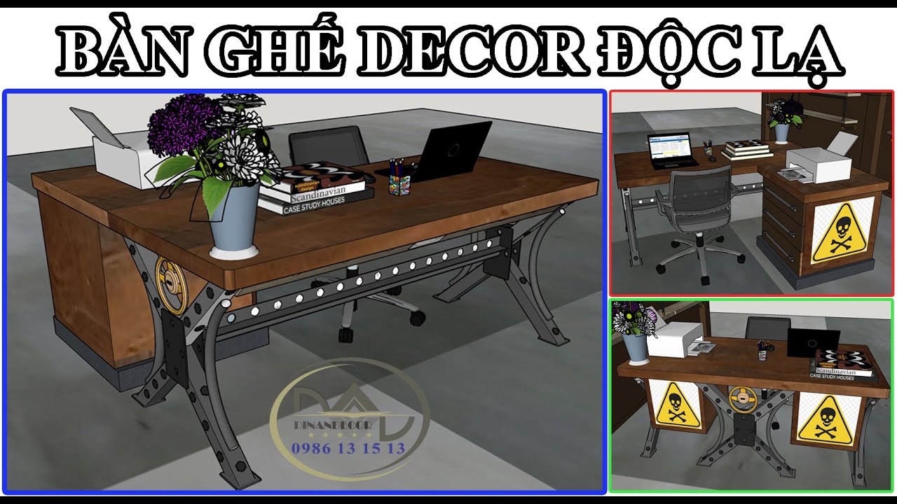 B&Agrave;N GHẾ DECOR ĐỘC LẠ, C&Oacute; MỘT KH&Ocirc;NG HAI (table industrial style) | Industrial table design
