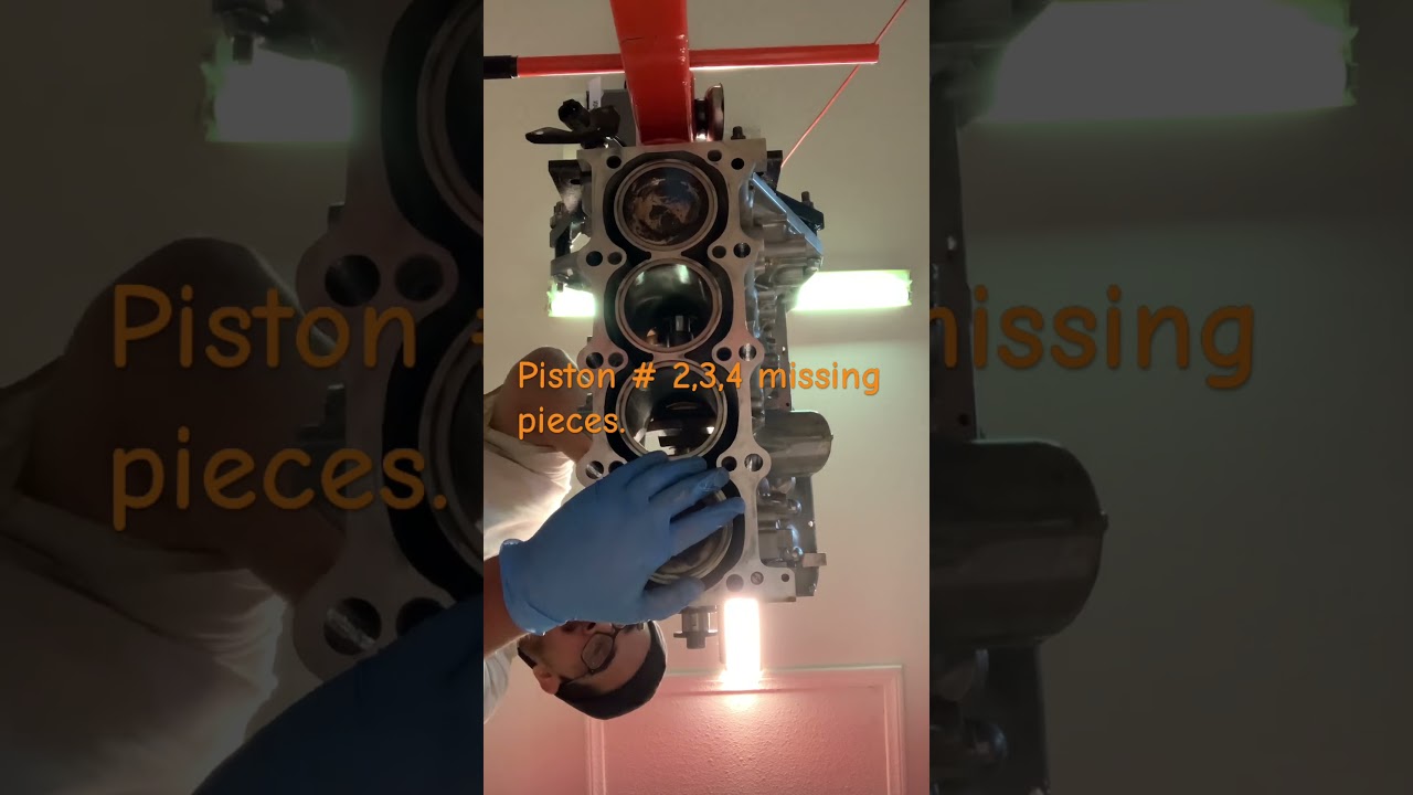 Blowing blue smoke 💨 and  lost power on engine. Piston rings broken and destroyed the pistons.