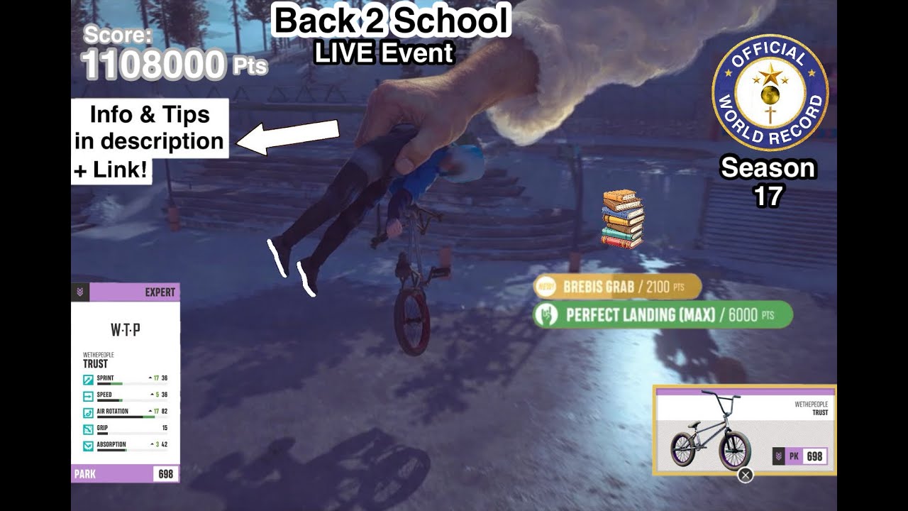 Back 2 School, LivE* • World Record • 1.10M pts using Trust BMX via Lb* in Riders Republic