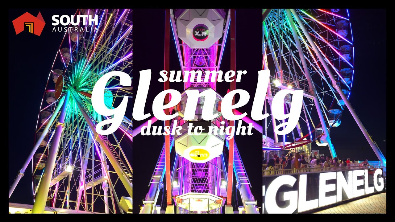 Glenelg, Adelaide VLOG | Summer dusk to night, Beach, Whale, Mosley Square, Giant Wheel, Gelato 🇦🇺