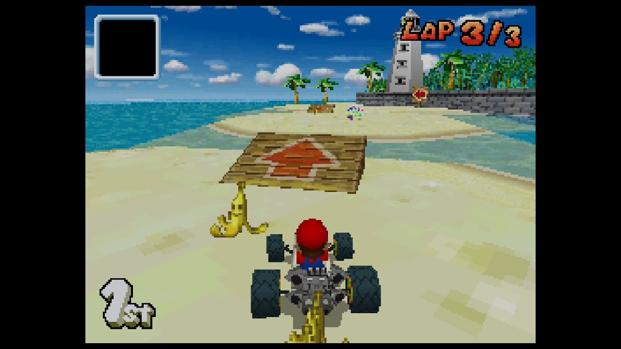 Wii U Virtual Console Mario Kart DS Grand Prix Mushroom Cup (50cc) With Mario (B Dasher Kart)