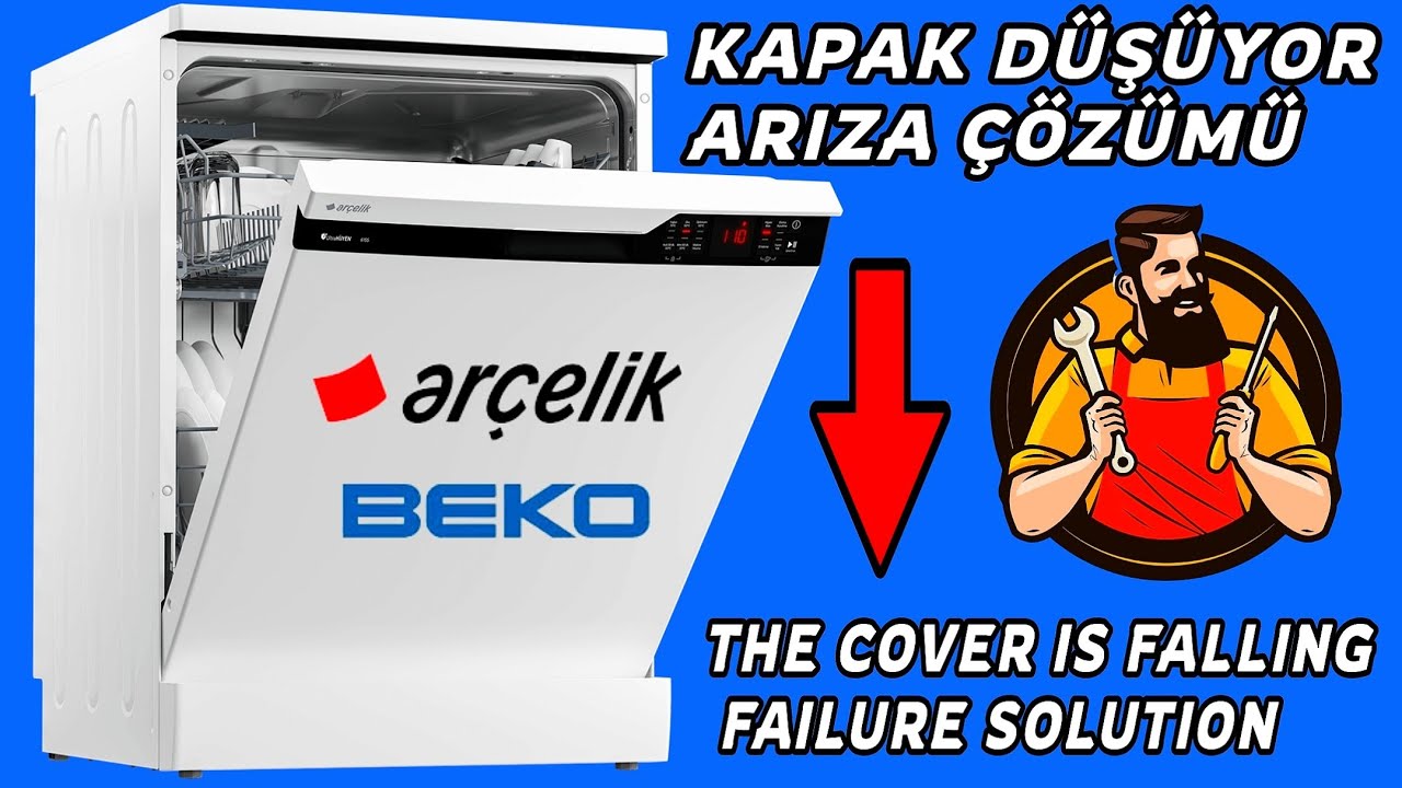 Bulaşık makinası kapak düşüyor arızası nasıl çözülür | bulaşık makinası ip değişimi #arçelik #beko