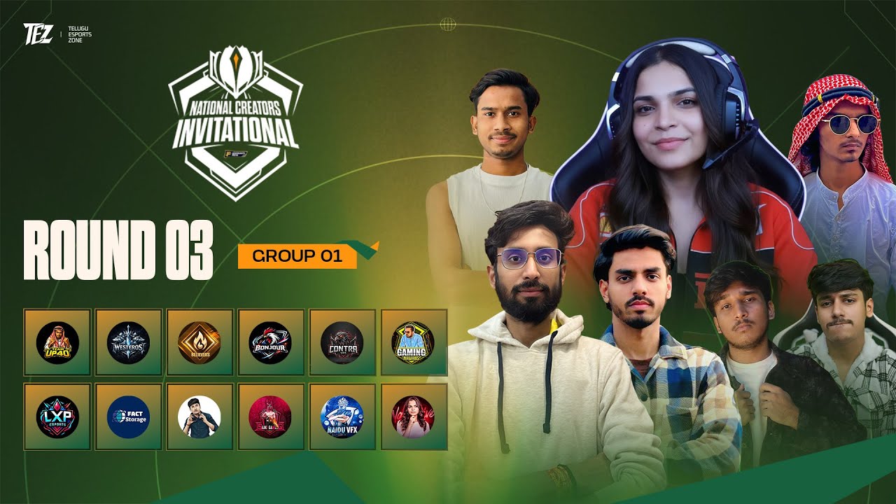 NATIONAL CREATORS INVITATIONAL TOURNAMENT ROUND-3| GROUP 1 | LIVE 🔴