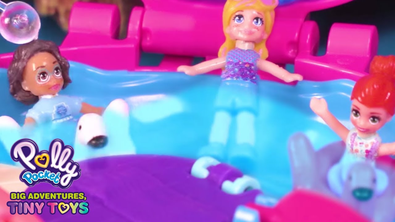 Summer Vacation 💜🌈Polly Pocket Toy Play | Polly Pocket