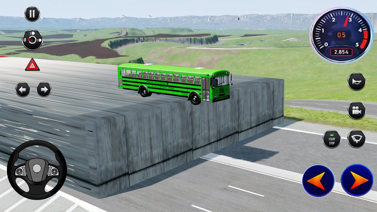 Bus vs low ramp BeamNG drive