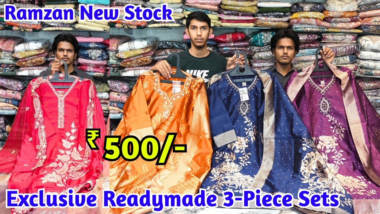 Ramzan New Stock Exclusive Premium Quality Partywear Readymade 3-Piece Sets Frocks Materials