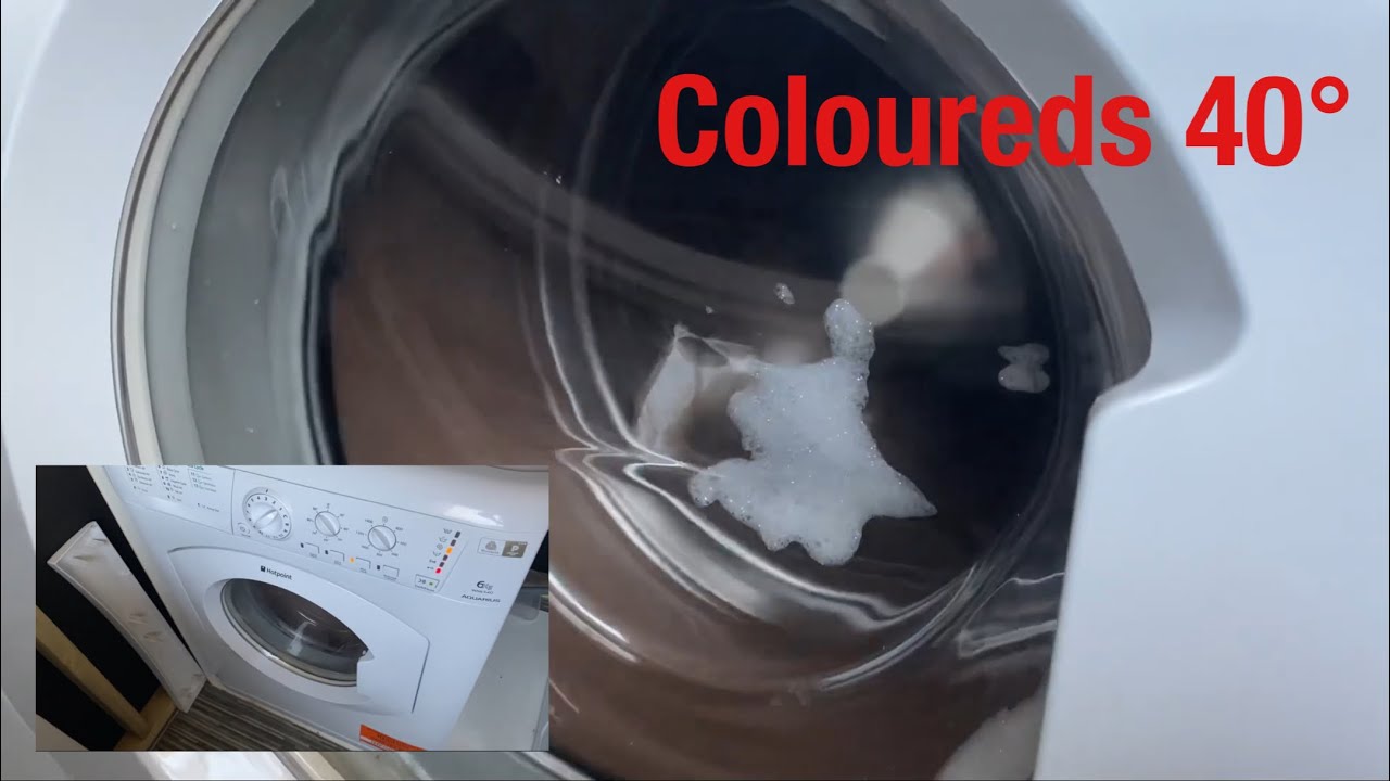 Hotpoint Aquarius WML540 washing machine || Coloureds 40° (slightly unbalanced spins + balancing)