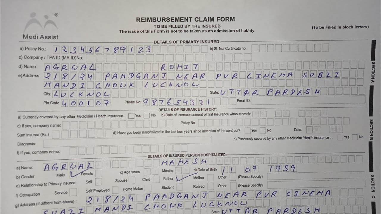 How to Fill Medi Assist Reimbursement Claim Form ?