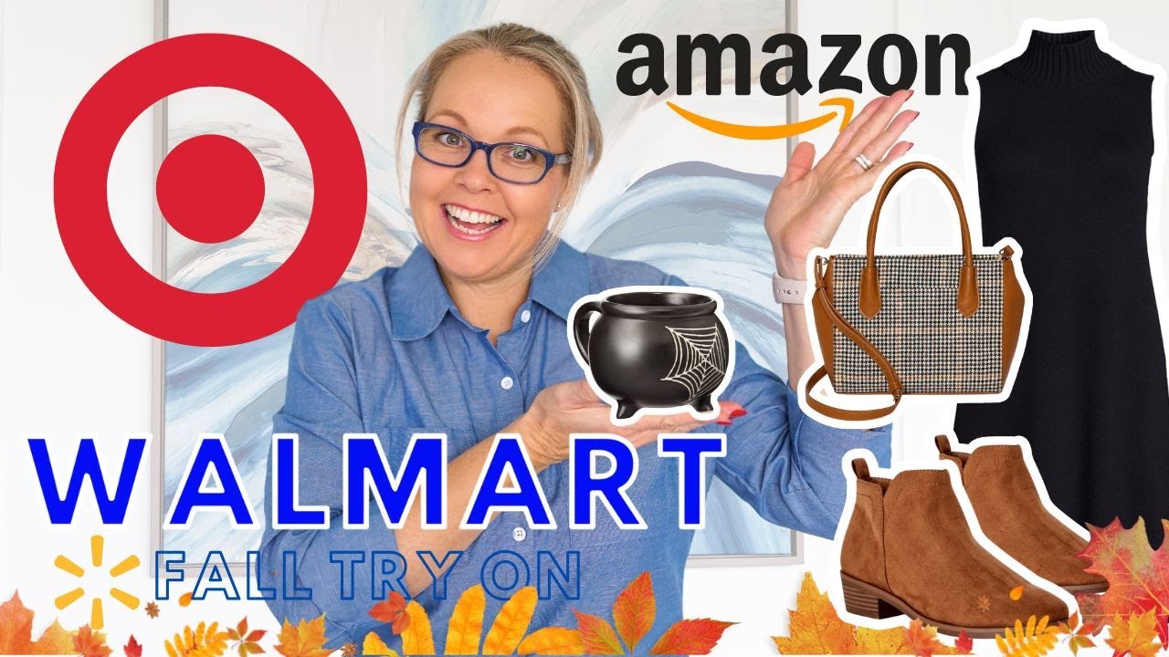 Walmart Fall Try on Haul Target + Amazon |  Sweater Dresses | Fall handbag | Hats and more