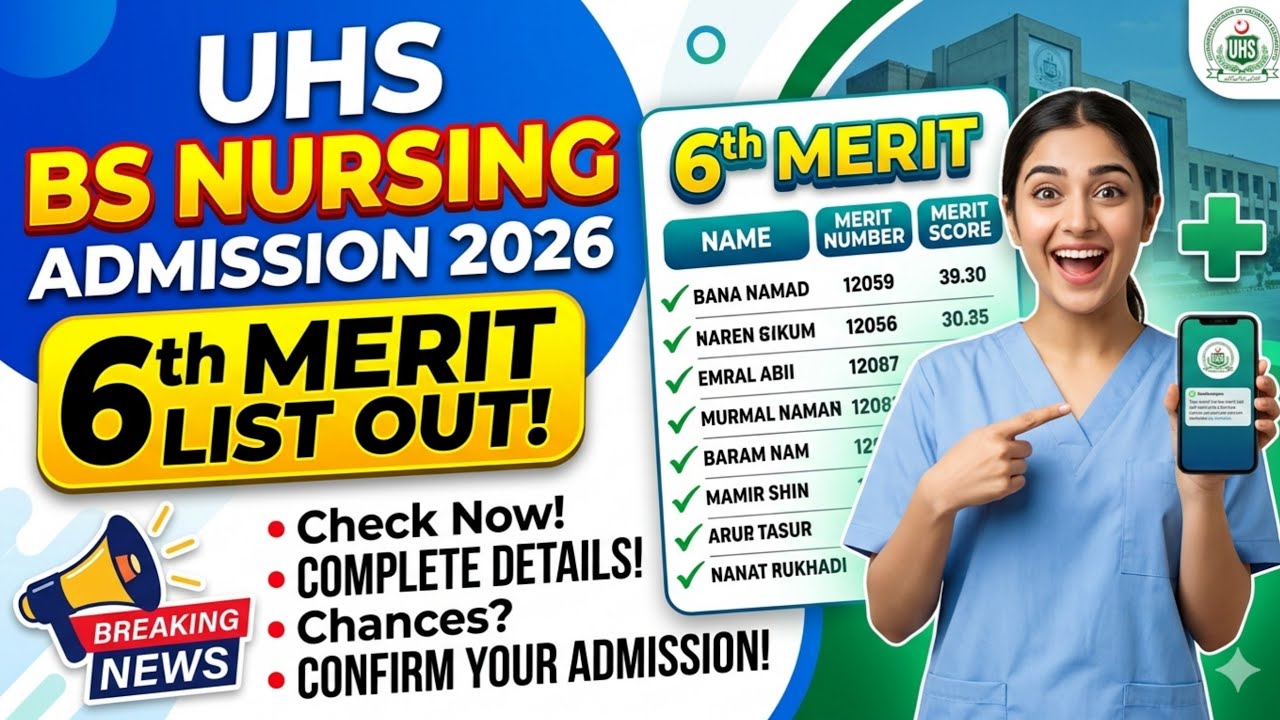 UHS BSN 6th Merit List 2026 | Closing Merit & Selected Candidates | UHS Nursing Update