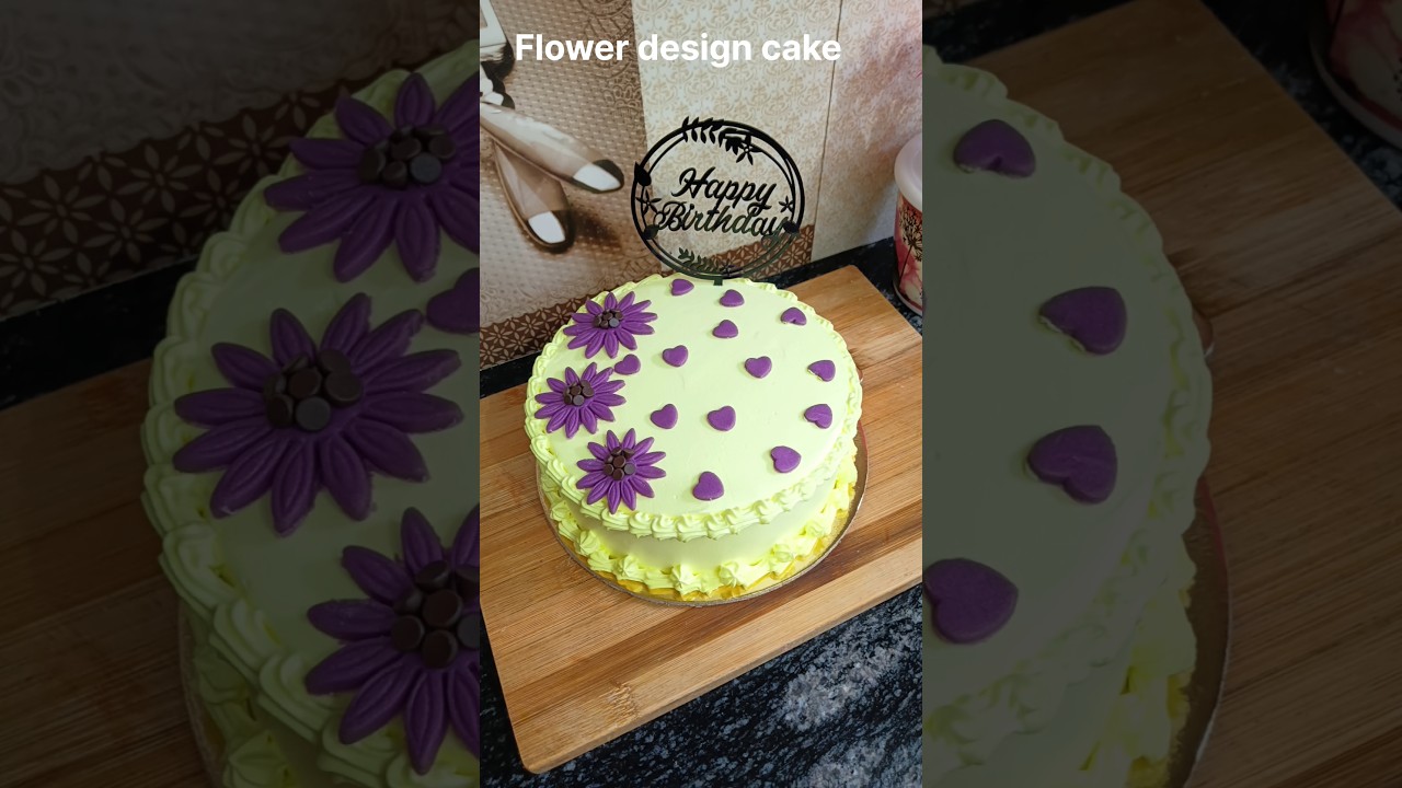 Flower design cake/ New design fondant flower 🌺/simple easy design/