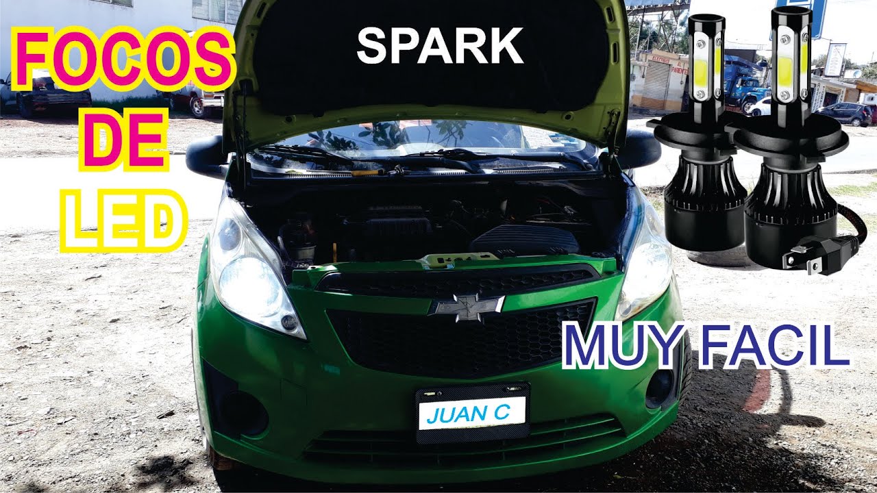 FOCOS DE LED EN CHEVROLET SPARK, SUPER FACIL