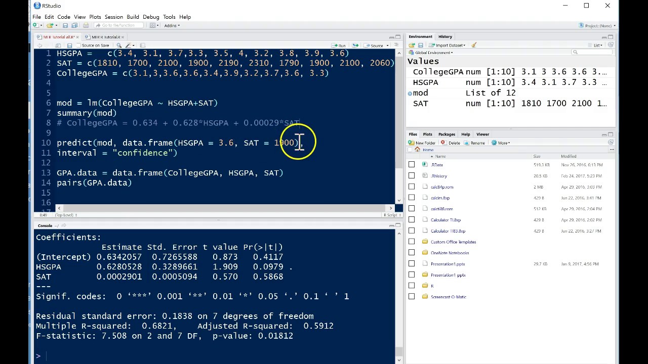 Multiple Linear Regression Analysis in R