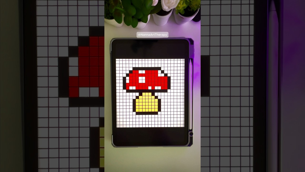 Pixel Art Mushroom 🌟 Cute Retro Style |Day 24/30 Pixel Art Challenge 