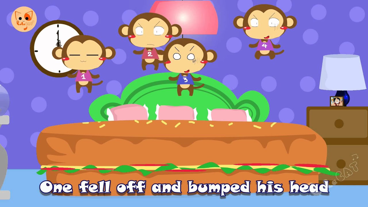 5 Little Monkeys Jumping On The Bed Nursery Rhymes | Five Little Monkeys Jumping On The Bed